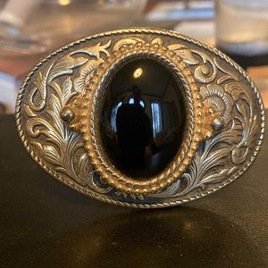 Vintage Belt Buckle w/ Onyx Stone